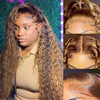 Highlight 13x6 Lace Frontal Wig Human Hair Brazilian Curly Wigs