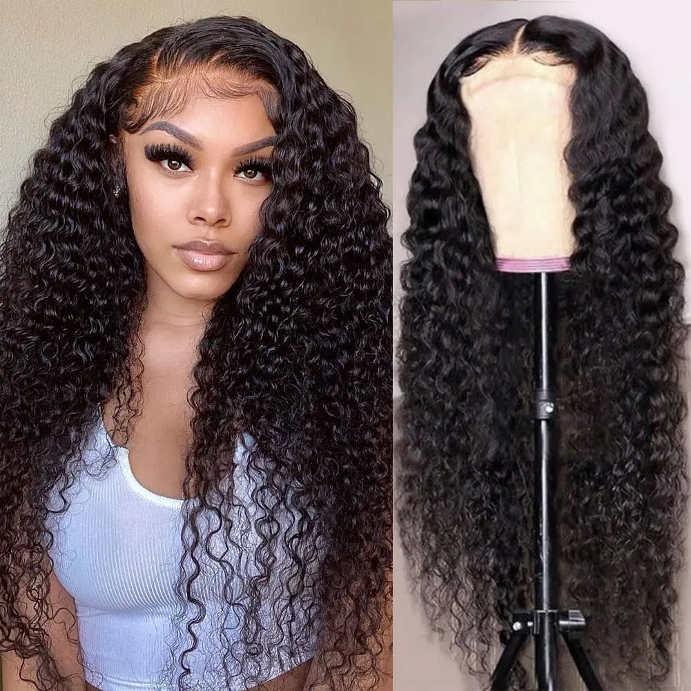 Deep Wave Lace Front Wigs Human Hair 13x4 HD Transparent Deep Curly