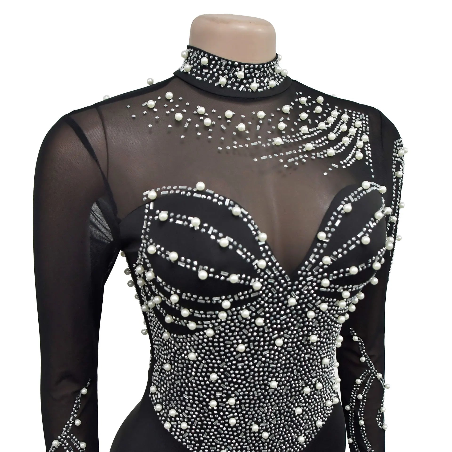 Women Sexy Glitter Rhinestone Mini Dress