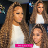 Highlight 13x6 Lace Frontal Wig Human Hair Brazilian Curly Wigs