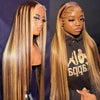 30 40 Inch 4/27 Highlight Ombre Bone Straight 13x4 HD Lace Front Human