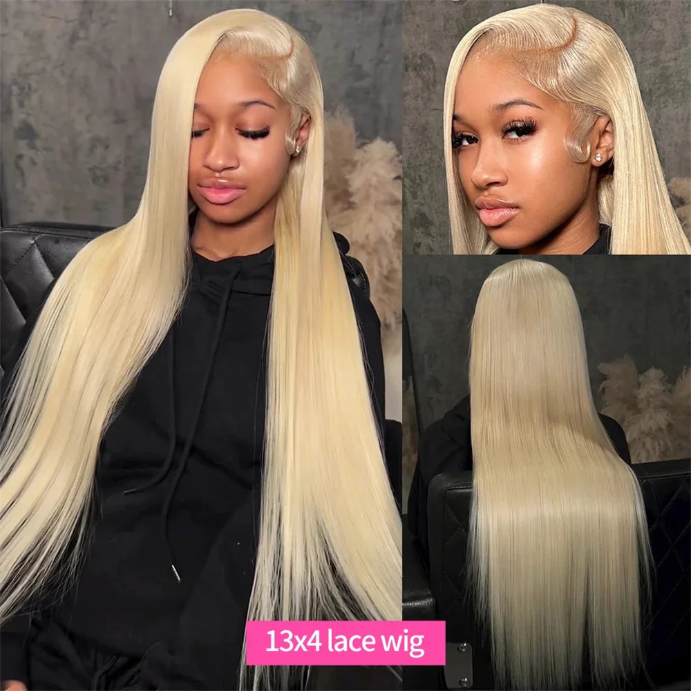 30 Inch Straight Blonde 613 Hd Lace Frontal Wig 13x6 Transparent Human