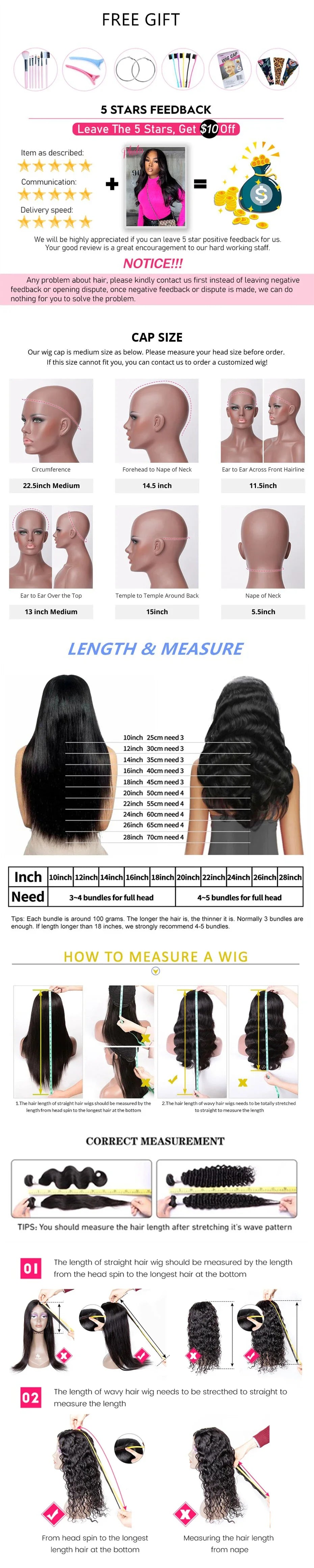 200 Density Deep Wave Lace Front Human Hair Wigs For Women