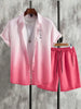 2025 Summer new shirt beach shorts men's suit street gradient men's