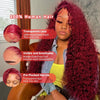 250 Density 30 Inch 13x6 HD 99J Burgundy Deep Wave Lace