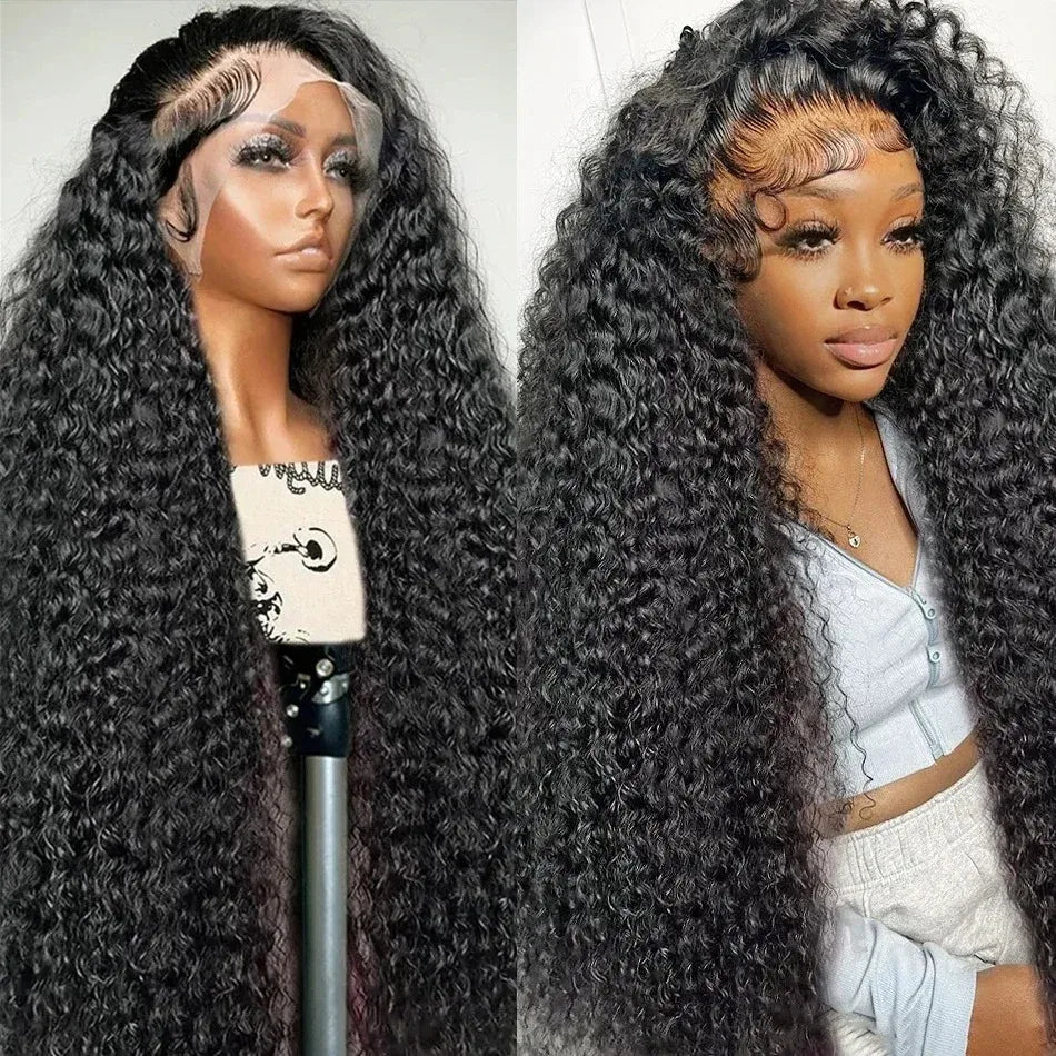 30 40 Inch Curly Wigs 13x6 HD Transparent Lace Frontal Human