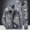 Denim Suit Men's Slim Micro-stretch Two-piece Spring