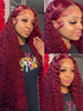 250 Density 30 Inch 13x6 HD 99J Burgundy Deep Wave Lace