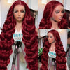 13x4 99j Burgundy Body wave Lace Front Human Hair