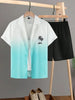 2025 Summer new shirt beach shorts men's suit street gradient men's