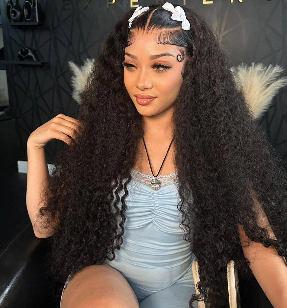 13x6 HD Transparent Lace Front Water Curly Wave Human Hair