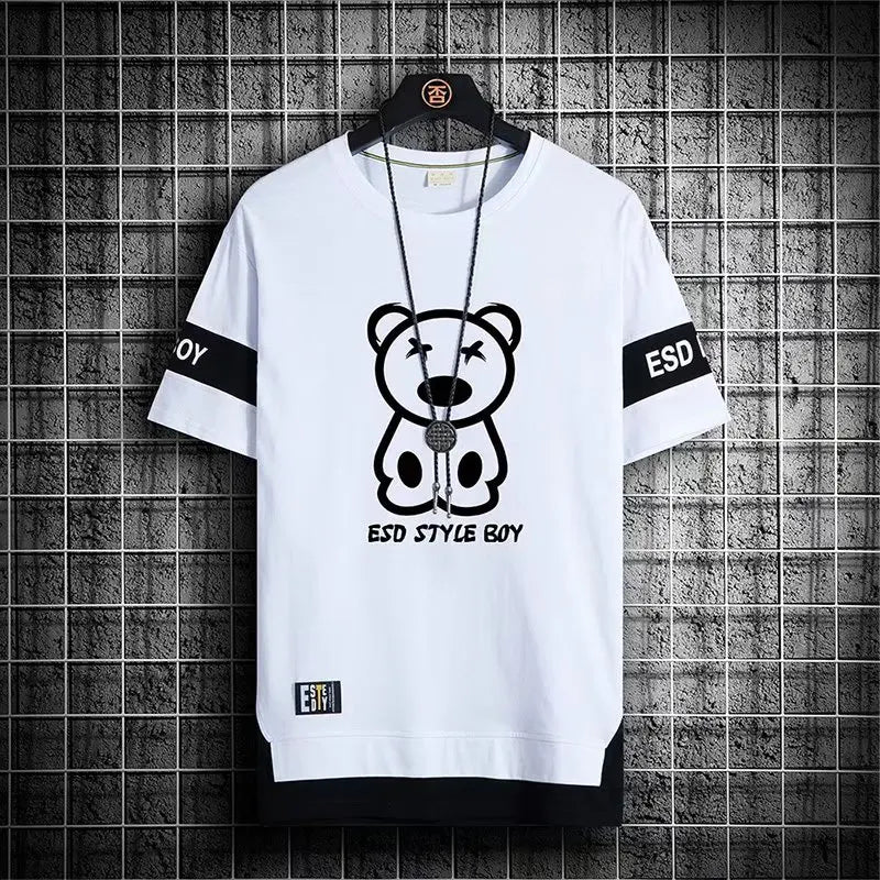 T-shirt for Men Short Sleeves Male T Shirts Korean Style Streetwear