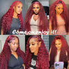 250 Density 30 Inch 13x6 HD 99J Burgundy Deep Wave Lace