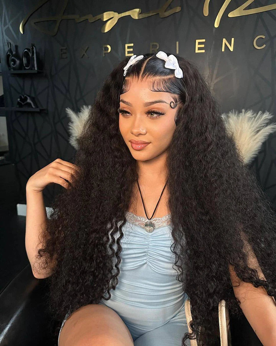 13x6 HD Transparent Lace Front Water Curly Wave Human Hair