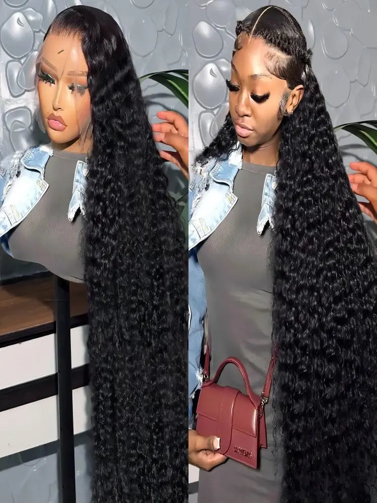 50 52 Inch Deep Wave 13x4 13x6 Lace Front Human Hair Wig