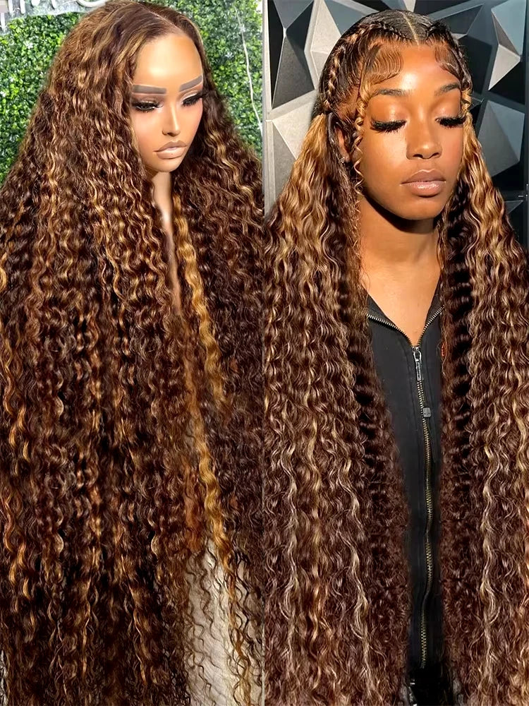 250% Glueless Wig Highlight Ombre Deep Wave