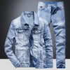 Denim Suit Men's Slim Micro-stretch Two-piece Spring