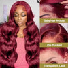 99J Burgundy Lace Front Human Hair Wigs For Black Women