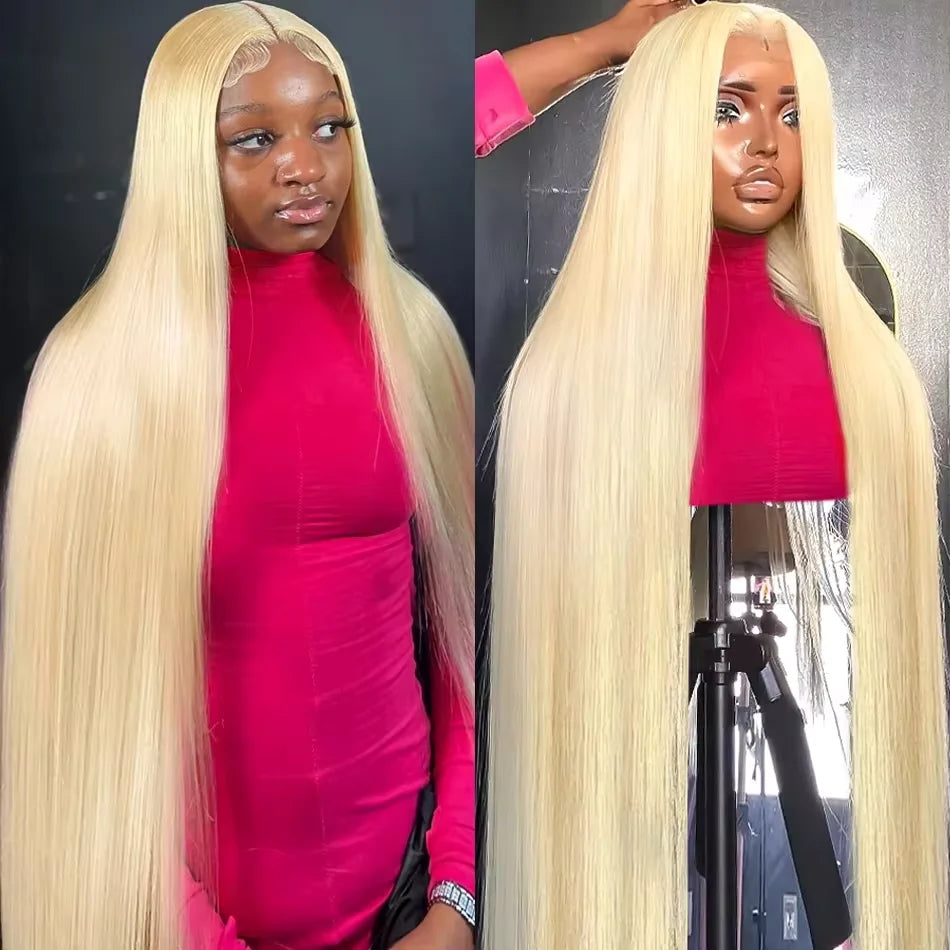 30 Inch Straight Blonde 613 Hd Lace Frontal Wig 13x6 Transparent Human