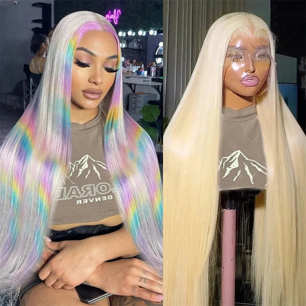 30 Inch Straight Blonde 613 Hd Lace Frontal Wig 13x6 Transparent Human