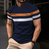 Simple Casual Striped Print T-Shirt For Men Fashion Street Men's