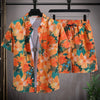 Men's Hawaiian Beach Set Single Breasted Short Sleeve Shirt