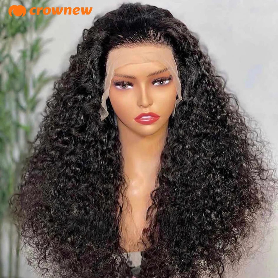 Curly Human Hair Wig 13X4 HD Lace Front Wig Human Hair Deep Wave Frontal Wig