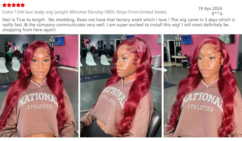 200 Density Burgundy 13x6 HD Lace Frontal Wig