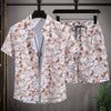 Men's Hawaiian Beach Set Single Breasted Short Sleeve Shirt