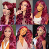 99J Burgundy Lace Front Human Hair Wigs For Black Women