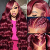 13x4 99j Burgundy Body wave Lace Front Human Hair