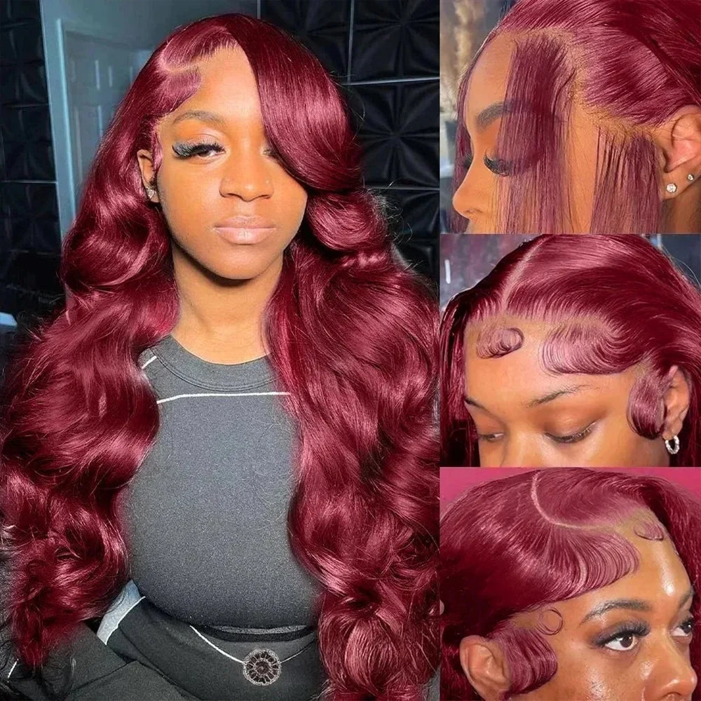 200 Density Burgundy 13x6 HD Lace Frontal Wig