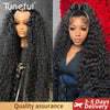 13x6 HD Transparent Lace Front Water Curly Wave Human Hair