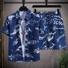 Men's Hawaiian Beach Set Single Breasted Short Sleeve Shirt