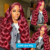 13x4 99j Burgundy Body wave Lace Front Human Hair