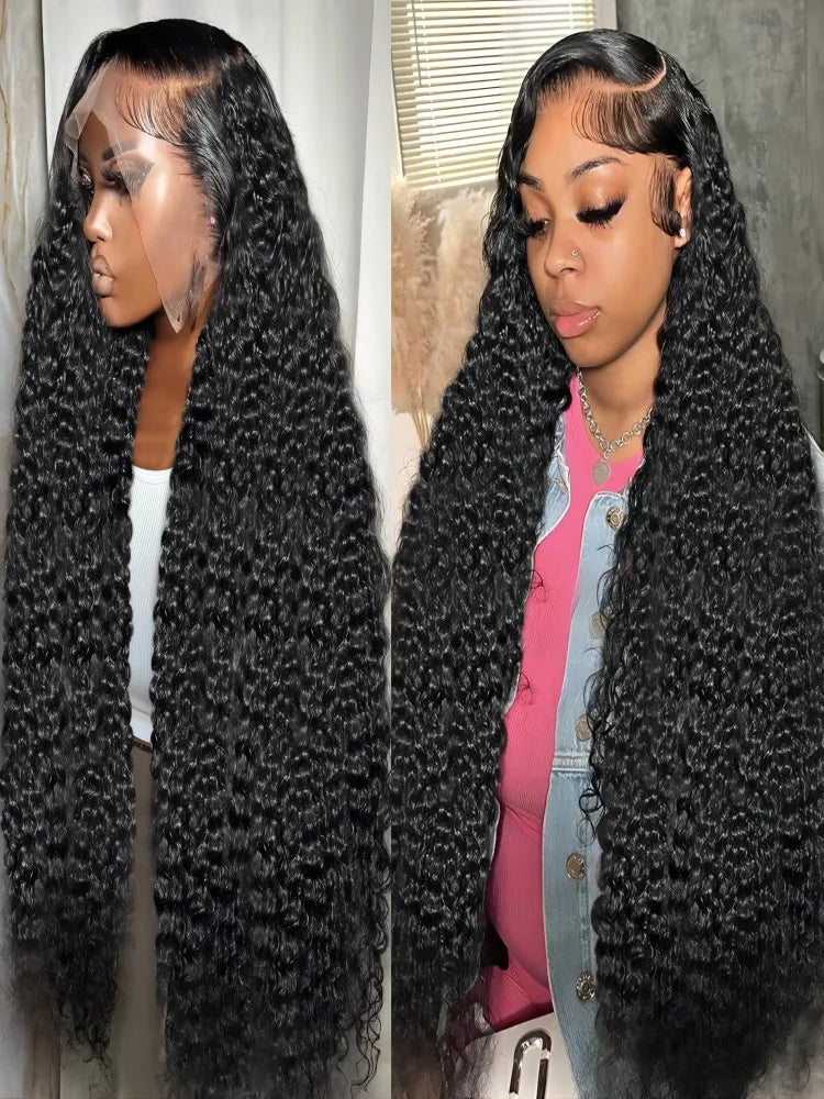 50 52 Inch Deep Wave 13x4 13x6 Lace Front Human Hair Wig