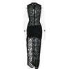 Fantoye Sexy Hollow Out High Slit Lace Women Maxi Dress