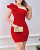 Summer Fashion Red Appliques Women Mini Party Dress