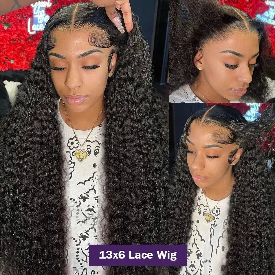 Deep Wave Lace Front Wigs Human Hair 13x4 HD Transparent Deep Curly