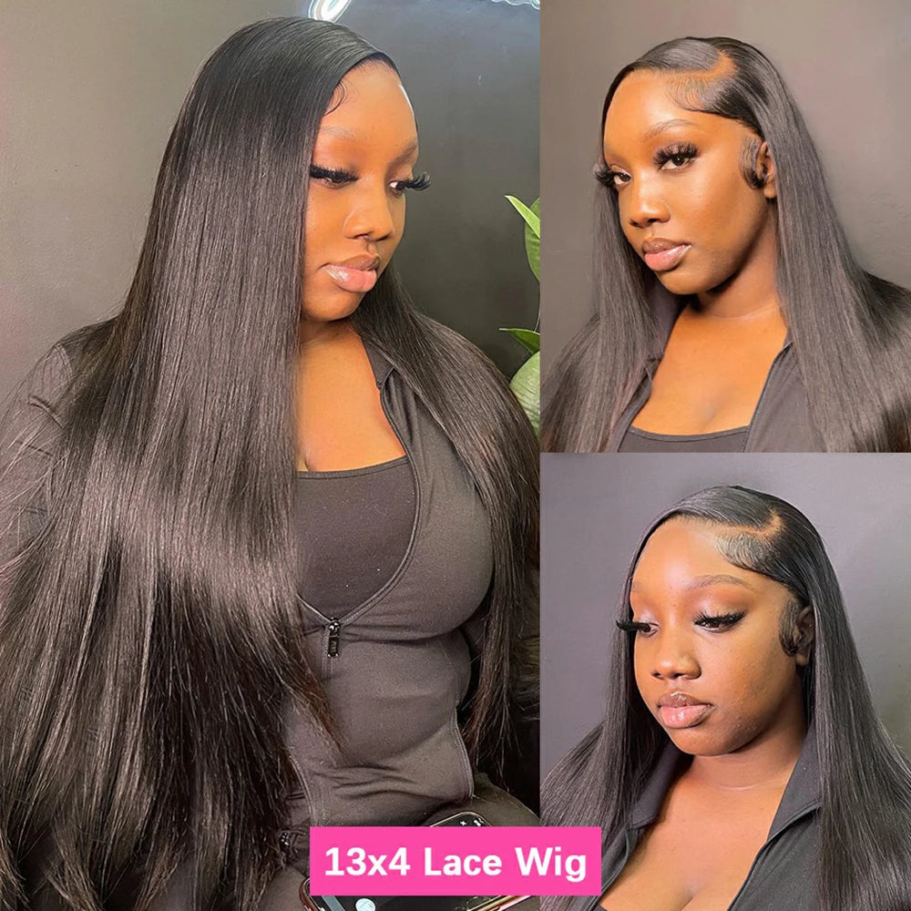 HD Transparent Smooth Straight 13x4 13x6 Lace Front Human Hair Wigs