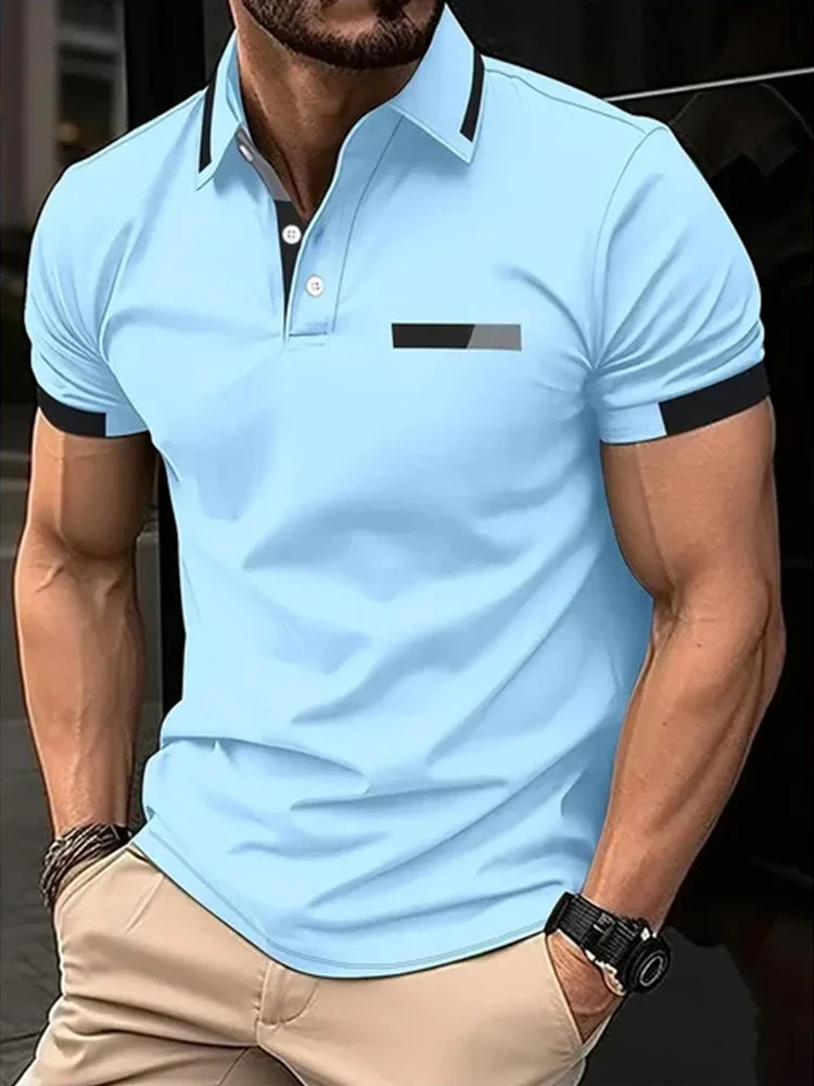 Men's Short Sleeve Polo Shirt , Summer Casual Lapel Sports men