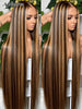 30 40 Inch 4/27 Highlight Ombre Bone Straight 13x4 HD Lace Front Human