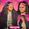 13x6 HD Transparent Lace Front Water Curly Wave Human Hair