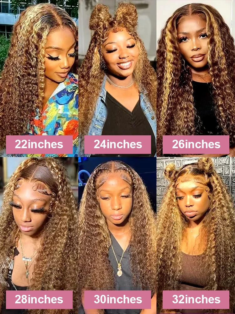 250% Glueless Wig Highlight Ombre Deep Wave