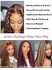 250% Glueless Wig Highlight Ombre Deep Wave