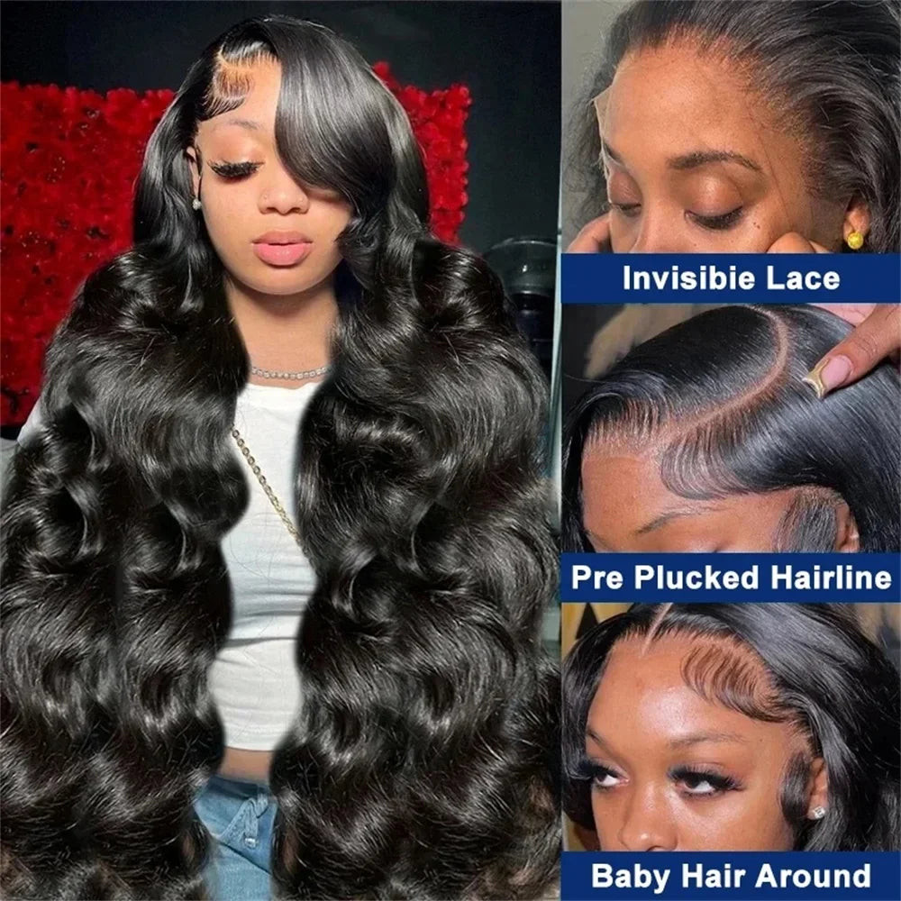 32Inch Body Wave 13x4 13x6 HD Lace Front Human Hair Wigs