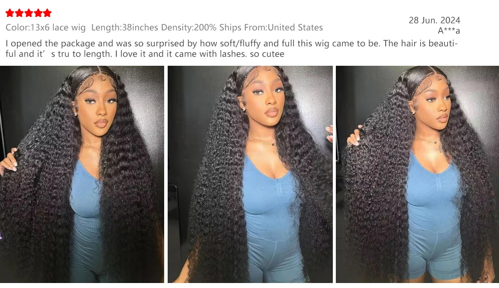 200 Density Curly Wigs HD Lace Wig 13X6 Human Hair