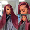 Burgundy 13x4 HD Lace Frontal Human Hair Wig Straight