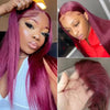 Burgundy 13x4 HD Lace Frontal Human Hair Wig Straight