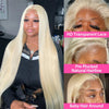 30 Inch Straight Blonde 613 Hd Lace Frontal Wig 13x6 Transparent Human